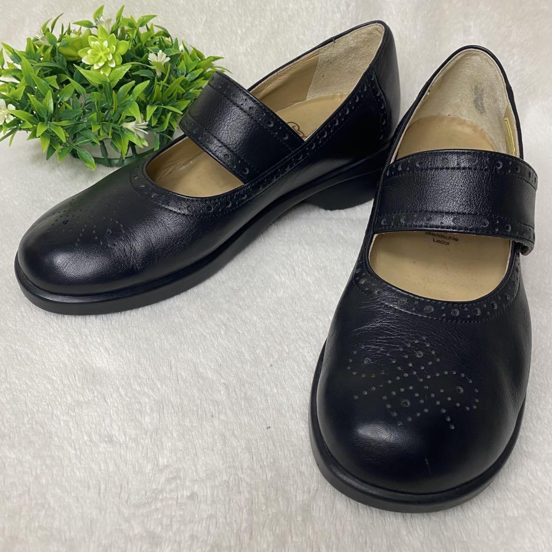 ganter メリージェーン　24cm ストラップレザー黒
