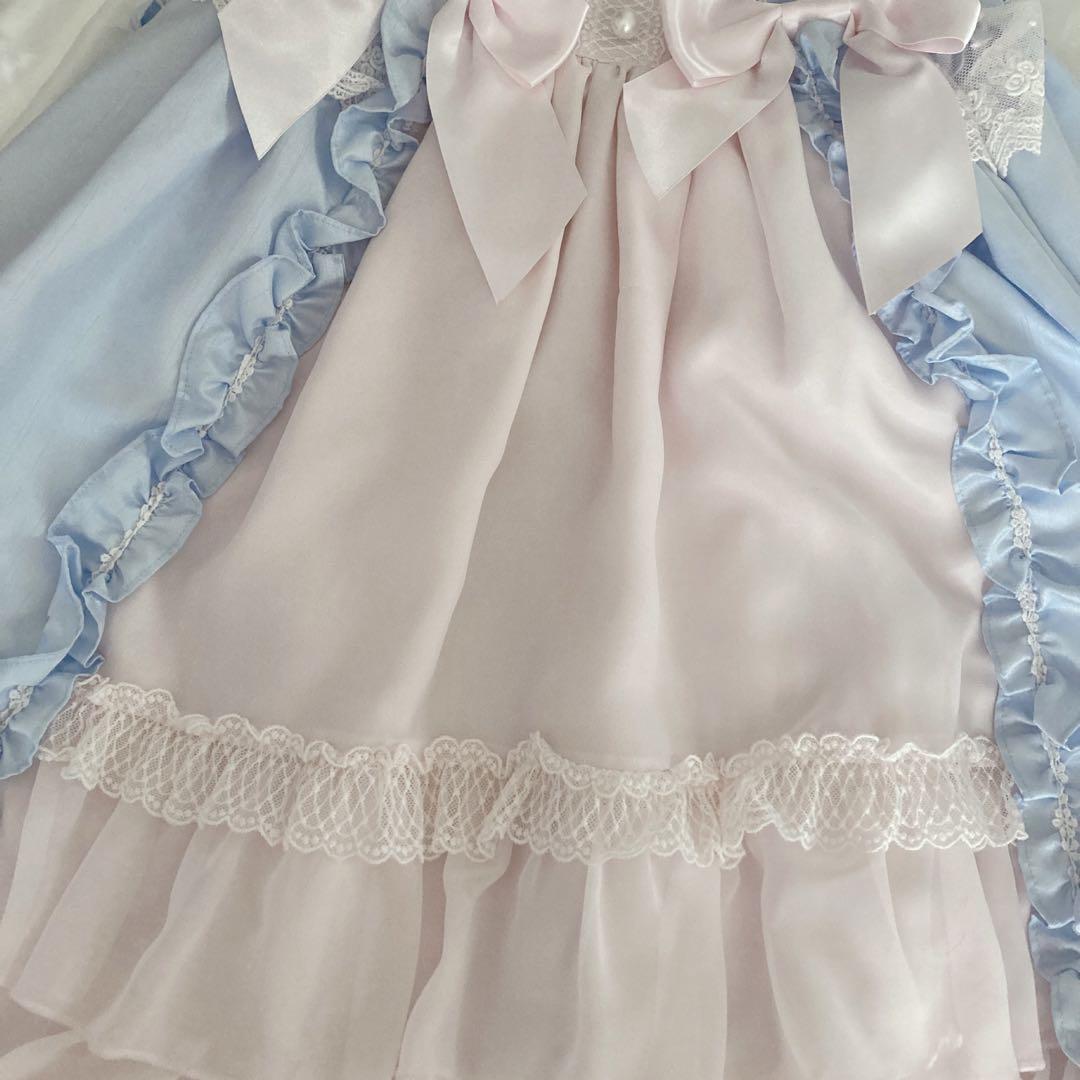 Pearl Bouquet ジャンパースカート＆ヘッドドレスセット　サックス Pearl Bouquet しょげ ジャンパースカート&ヘッドドレス サックス