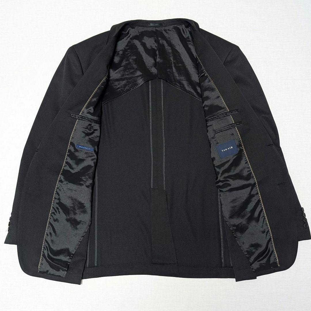 タカキュー　メンズ　ビジネススーツ　BE6　XL〜2XL　黒　ストライプ　大きい タカキュー メンズ ビジネススーツ BE6 XL〜2XL 黒 ストライプ