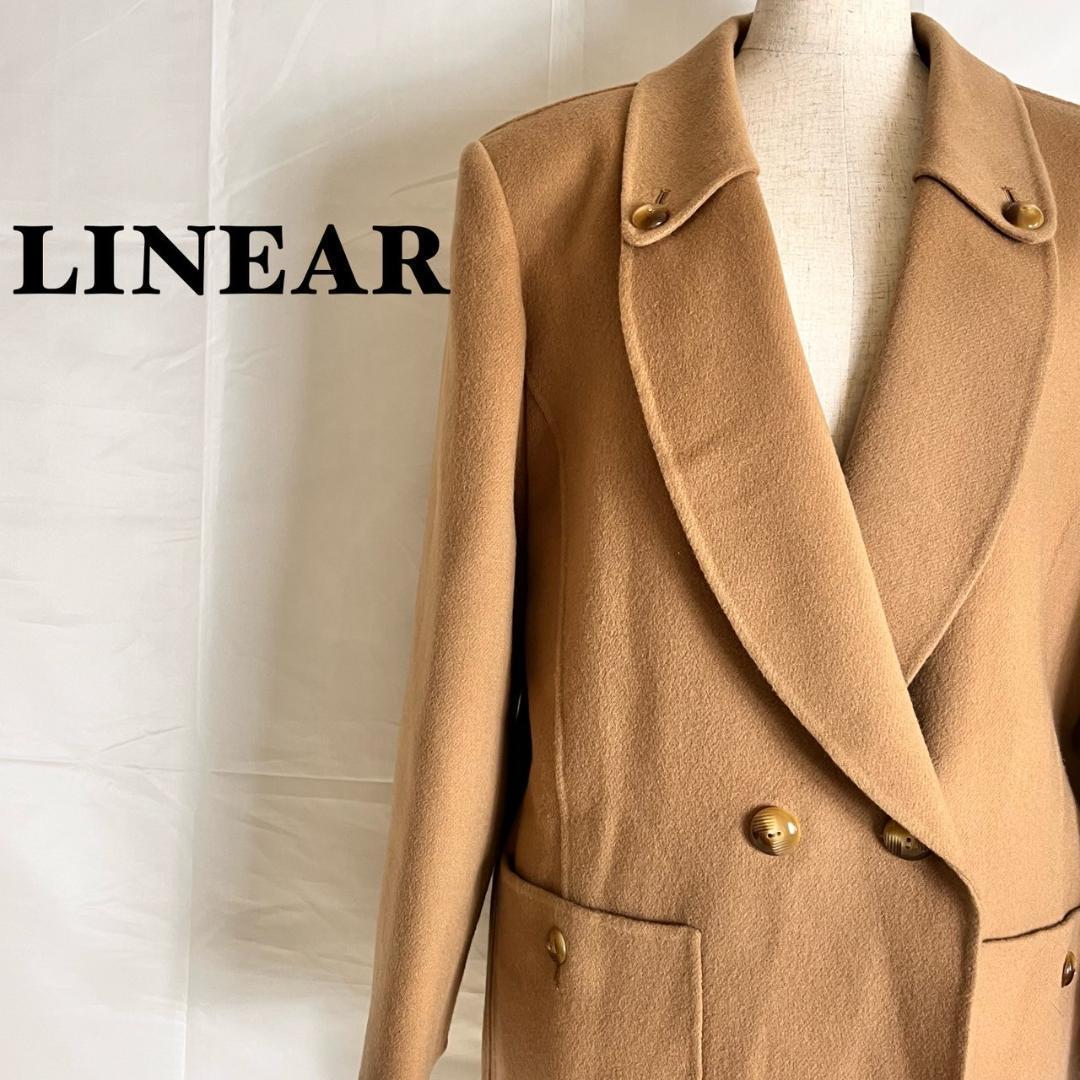 LINEAR リネア セミロングコート ダブル キャメル 長袖 ピーコート