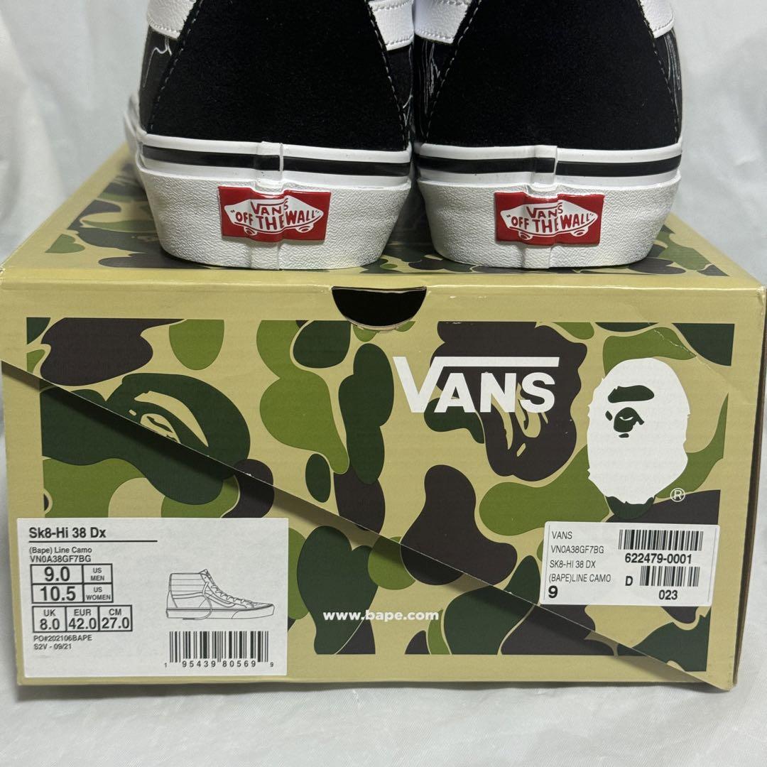 【メーカー直送】 VANS×BAPE K8–HI38DX メルカリ - エイプ ヴァンズ 箱有 カモフラ 靴