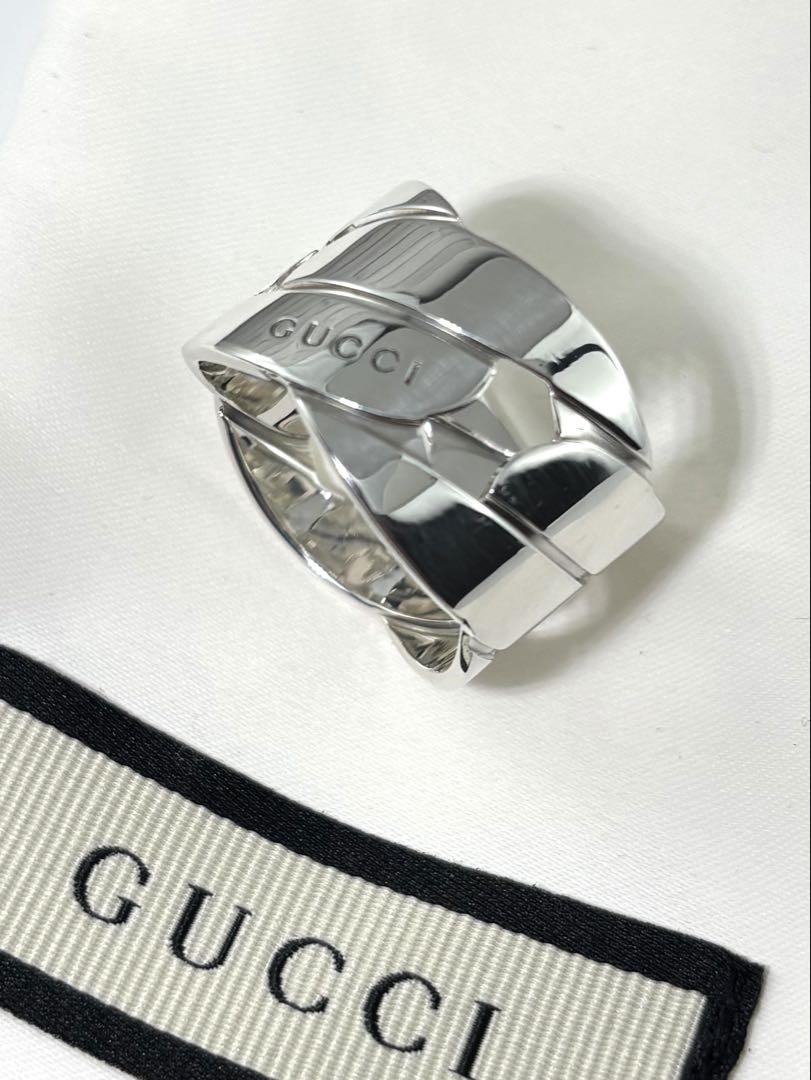✨希少サイズGUCCI グッチ チェーン モチーフ ワイド リング 指輪 23号