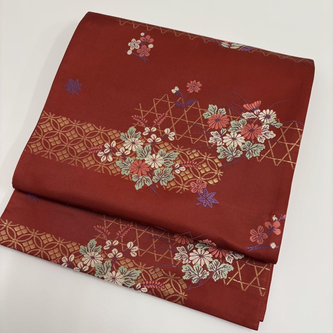 袋帯 花樹唐花紋 金彩 正絹 AO-3195 - 着物・浴衣工場 直営 店