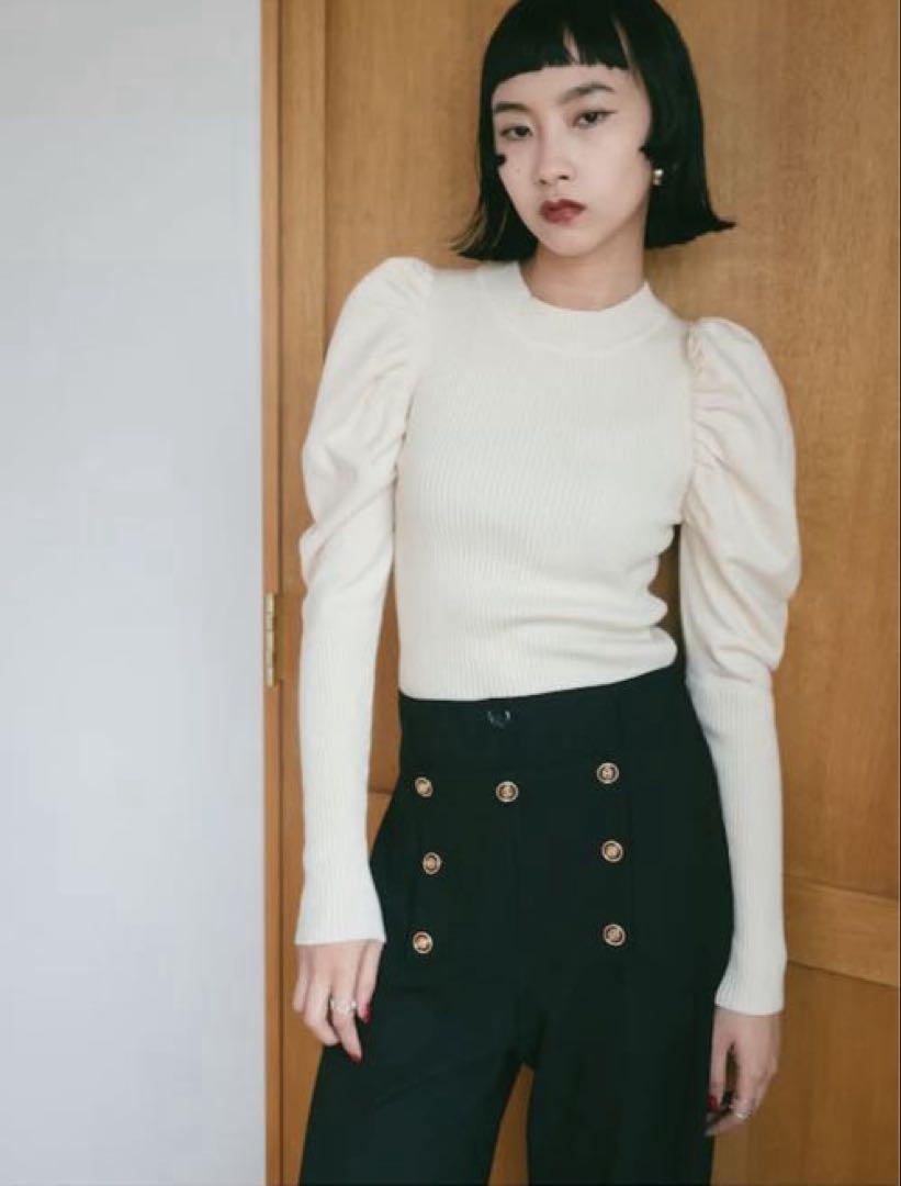 sahara MARTE Gather Sleeve Knit Top ニット sahara MARTE Gather Sleeve Knit Top ニット