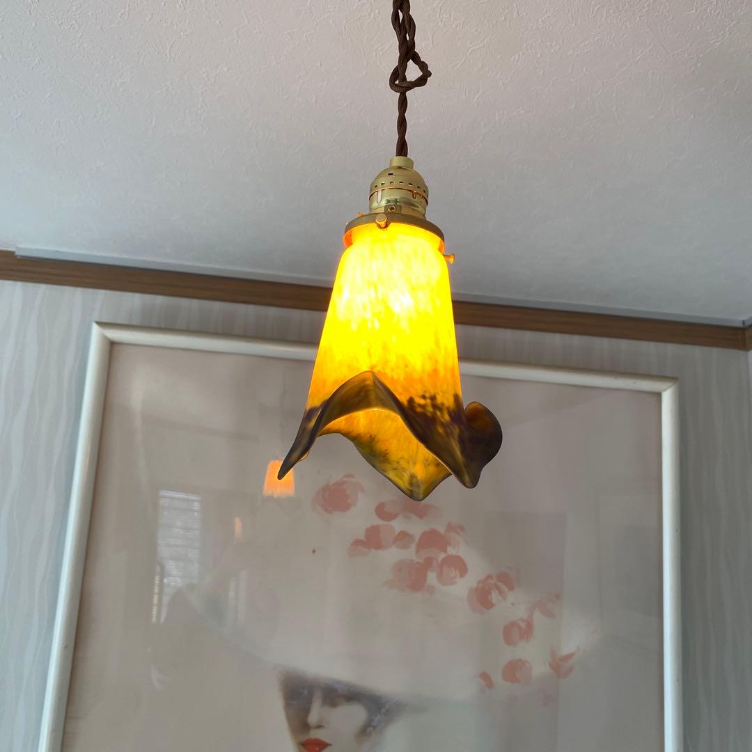 フランス ビンテージ アールヌーボーデザイン ペンダントライト ランプシェード目立った傷や汚れなし NEXPOTALLINN_EU