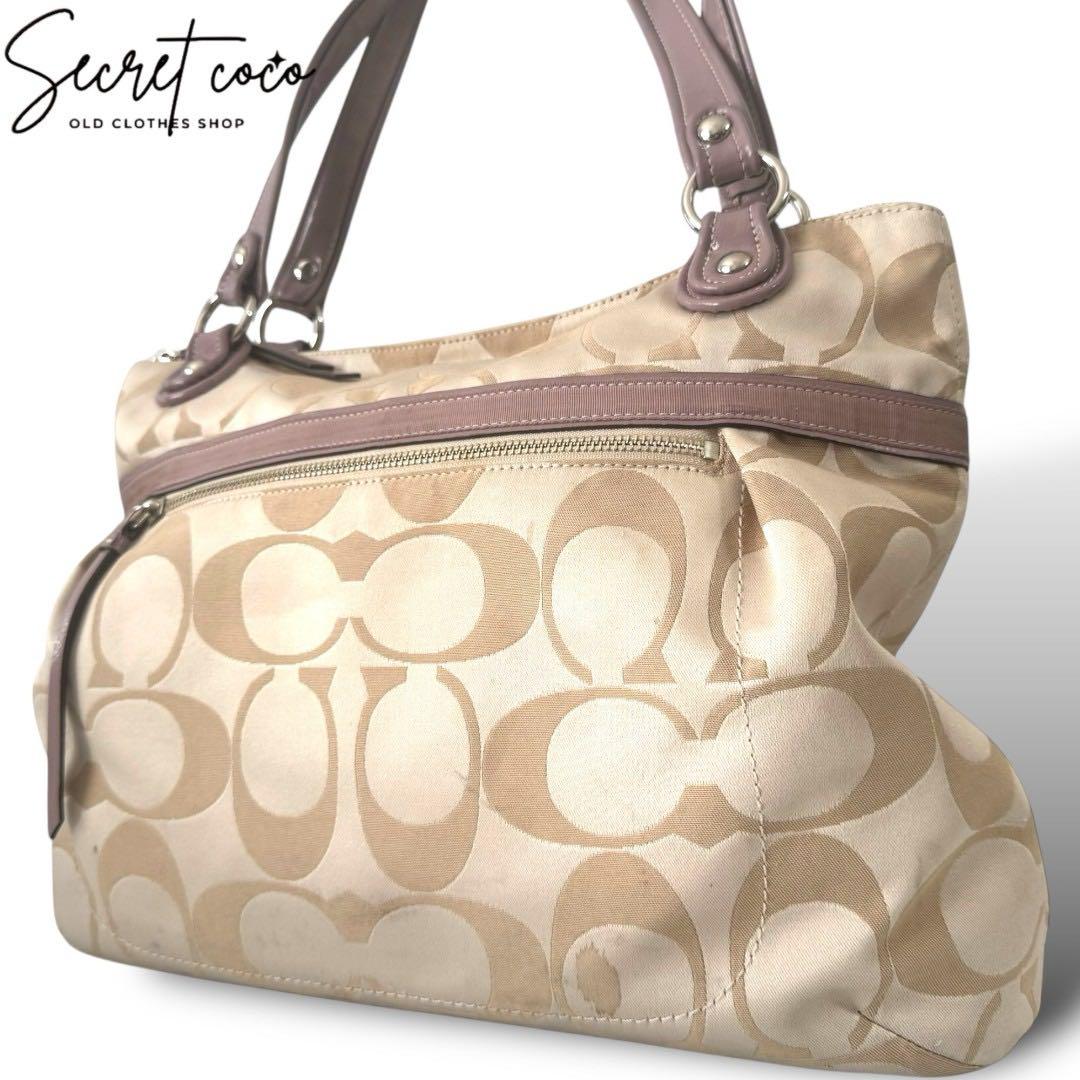 人気 COACH コーチ 総柄 シグネチャー キャンバス トートバッグ