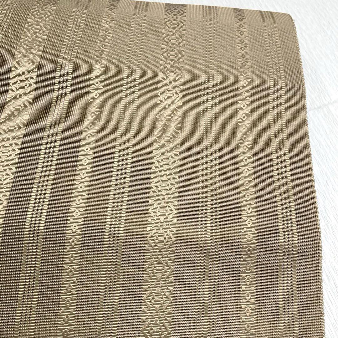 美品✨】博多織 紗献上 名古屋帯 夏帯 正絹 煙草色 茶系 八
