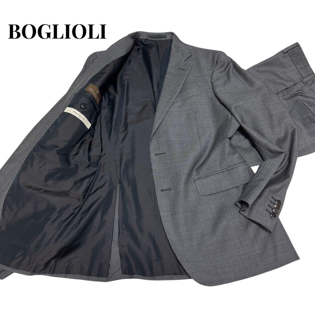 BOGLIOLI シングルスーツ　セットアップ　千鳥格子　グレー　イタリア製