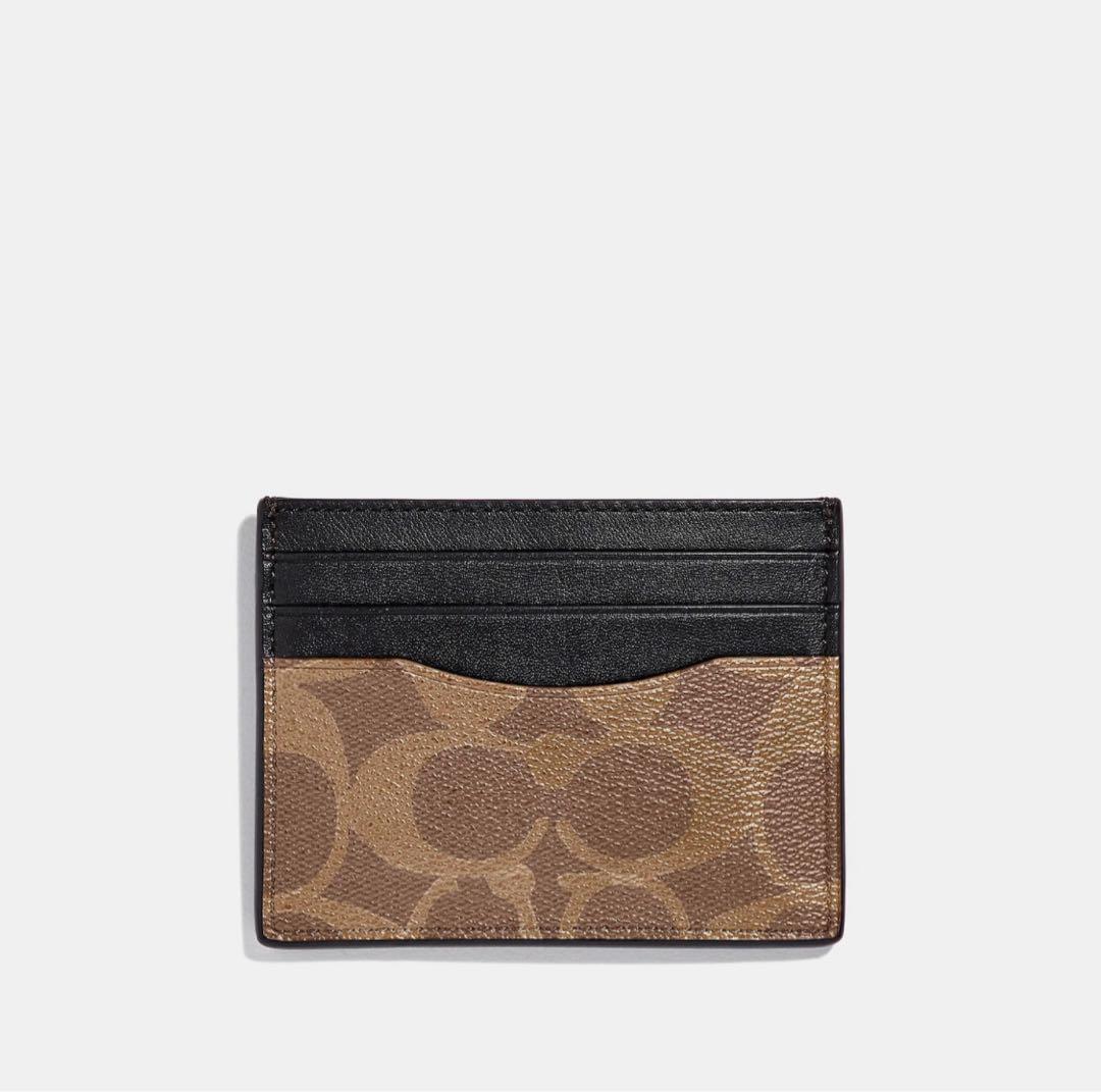 COACH コーチ カードケース 58110 qbtn2 タン/ブラック