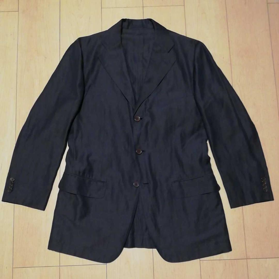 ブランド品専門の 春夏ウールリネン 3Bテーラードジャケット