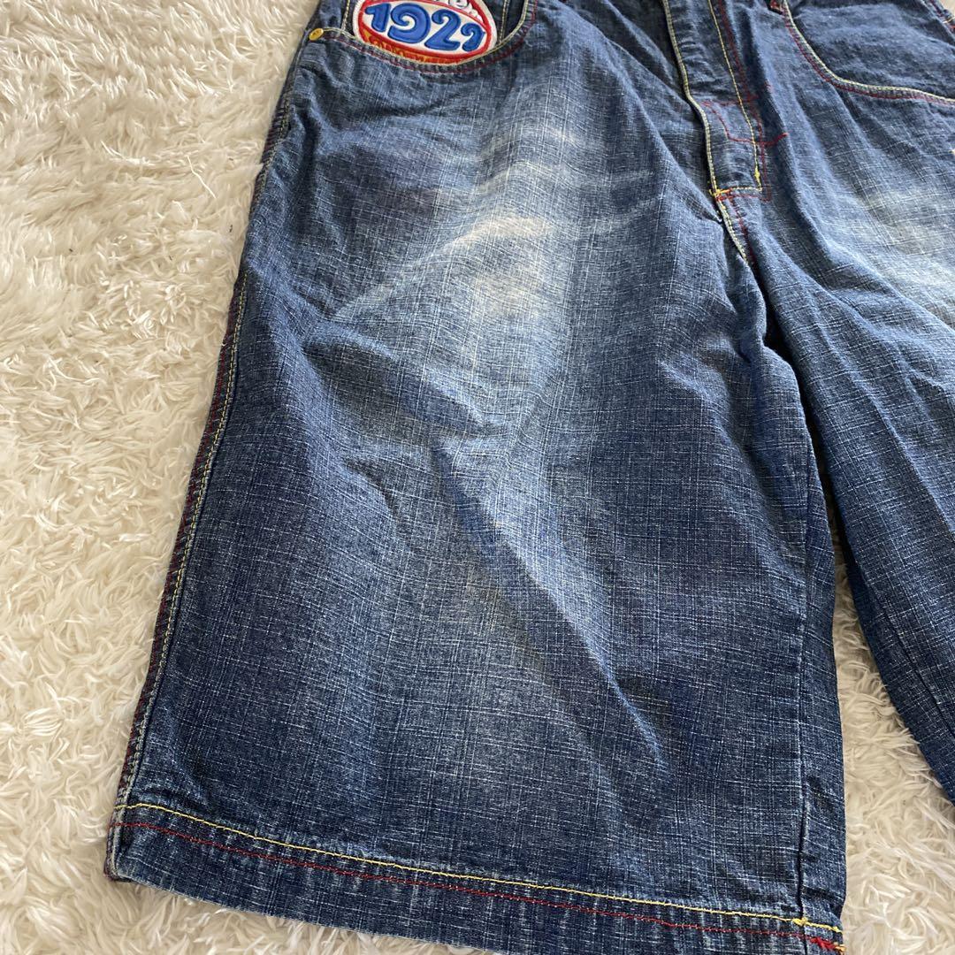 PLATINUM FUBU デニム　ハーフパンツ　ワッペン