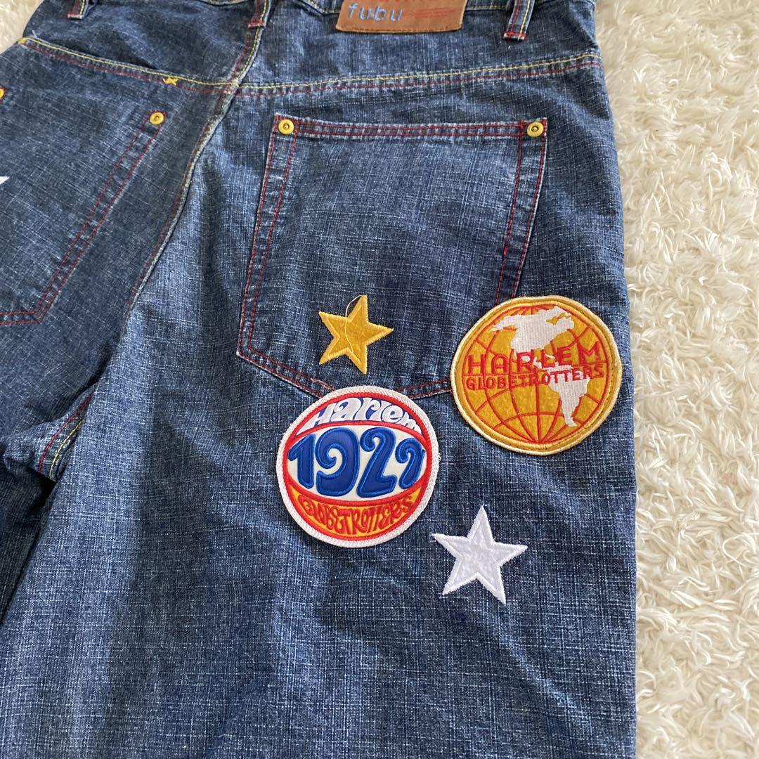 PLATINUM FUBU デニム　ハーフパンツ　ワッペン