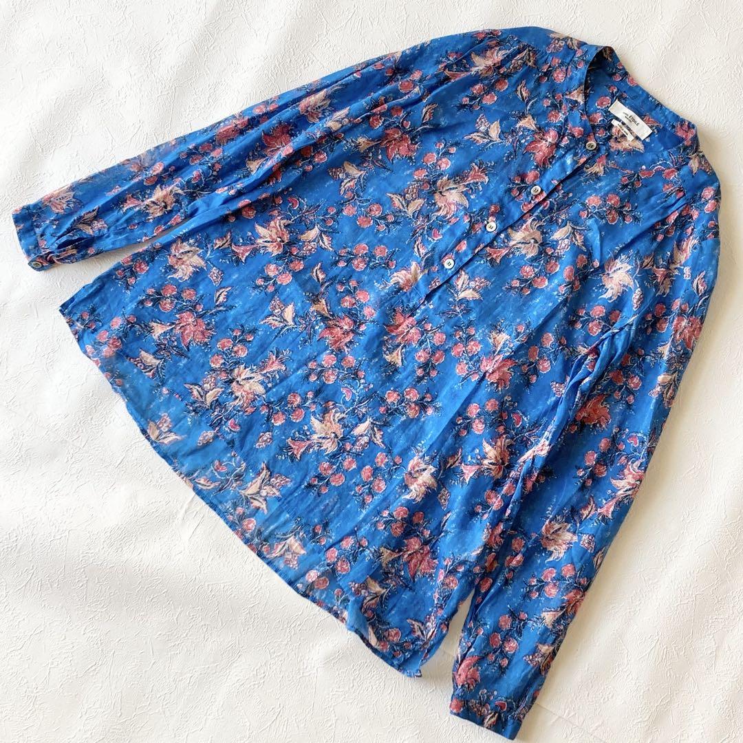 ISABEL MARANT ÉTOILE フラワープリントシャツ 36 ISABEL ETOILE MARANT 花柄 長袖シャツ ブルー 36 - メルカリ