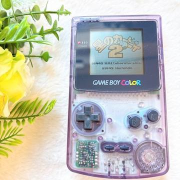 動作確認清掃済みゲームボーイカラー本体クリアパープルGB任天堂