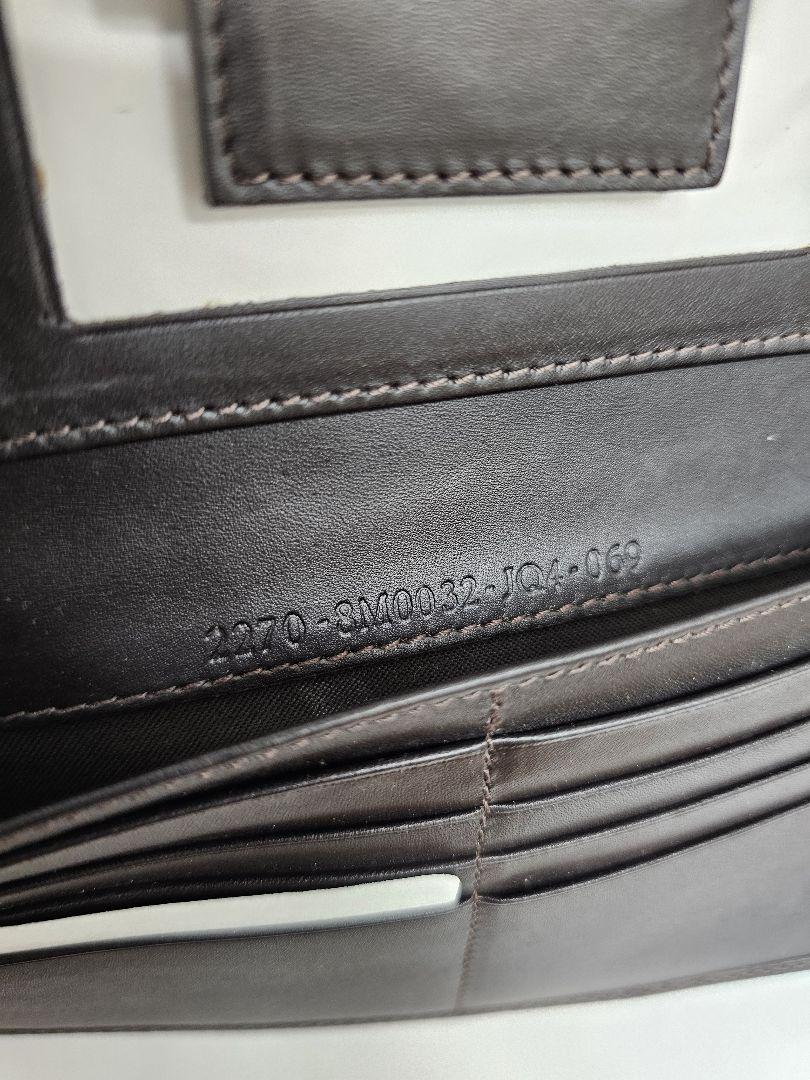 FENDI フェンディ Wホック ズッキーノ キャンバス×レザー 長財布