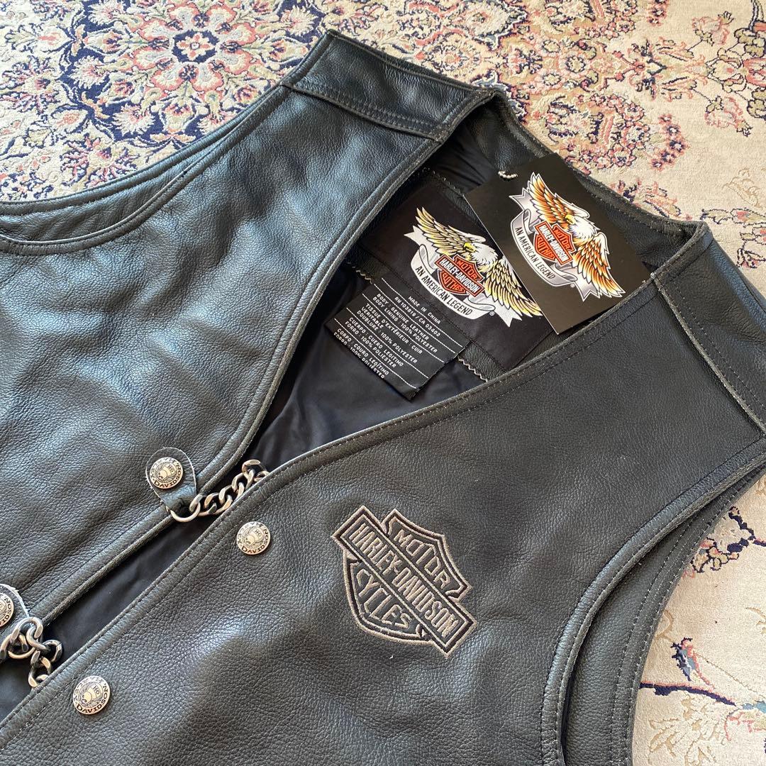 新品未使用Harley-Davidsonレザーベスト ビッグサイズ 現品限り激安