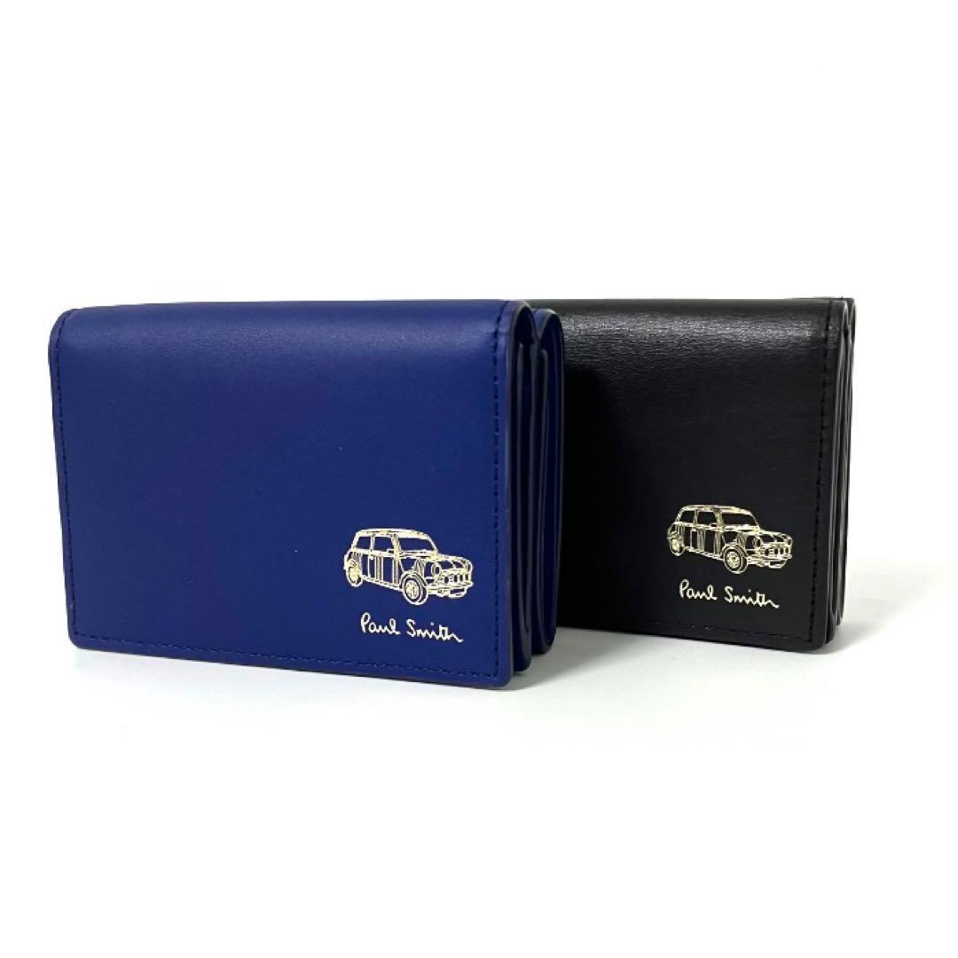 【海外輸入】 三つ折財布 ミニエンボス ポールスミス Paul 未 ブルー Smith 小物