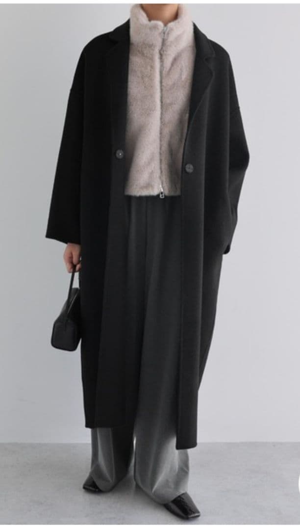 evernavyエバーネイビー リバーロングコクーンコート ブラックMT evernavyエバーネイビー リバーロングコクーンコート ブラックMT