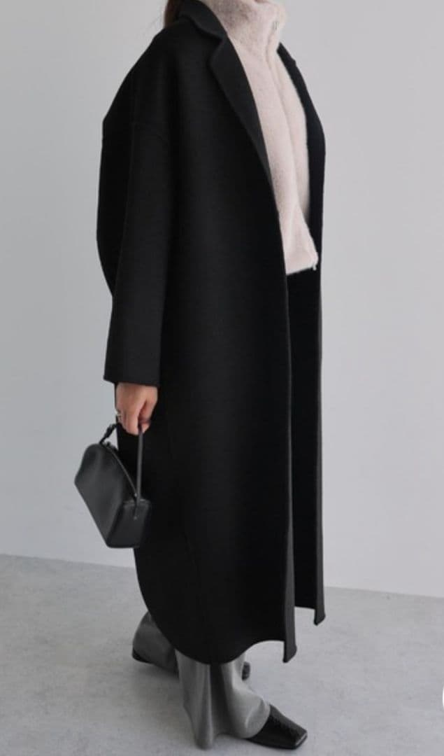 evernavyエバーネイビー リバーロングコクーンコート ブラックMT evernavyエバーネイビー リバーロングコクーンコート ブラックMT