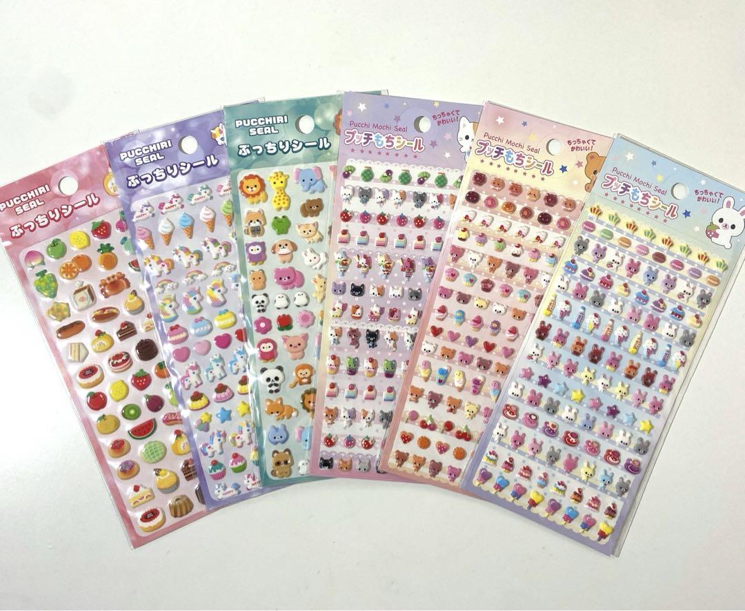 プッチもちシール ぷっちりステッカー アニマル 食べ物 ゆめかわ セリア