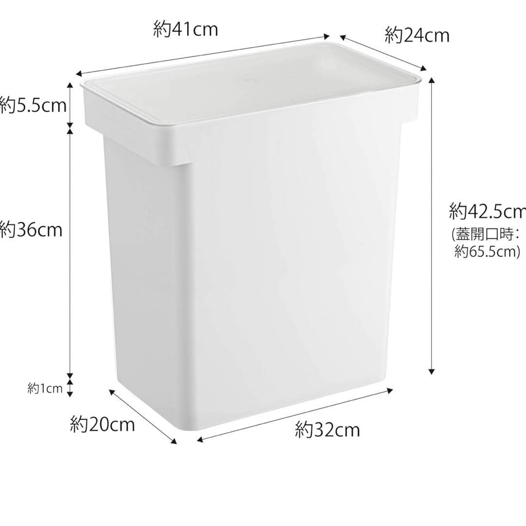 山崎実業 公式 tower 
ホワイト米びつ 20kg用 シリコンパッキン付き