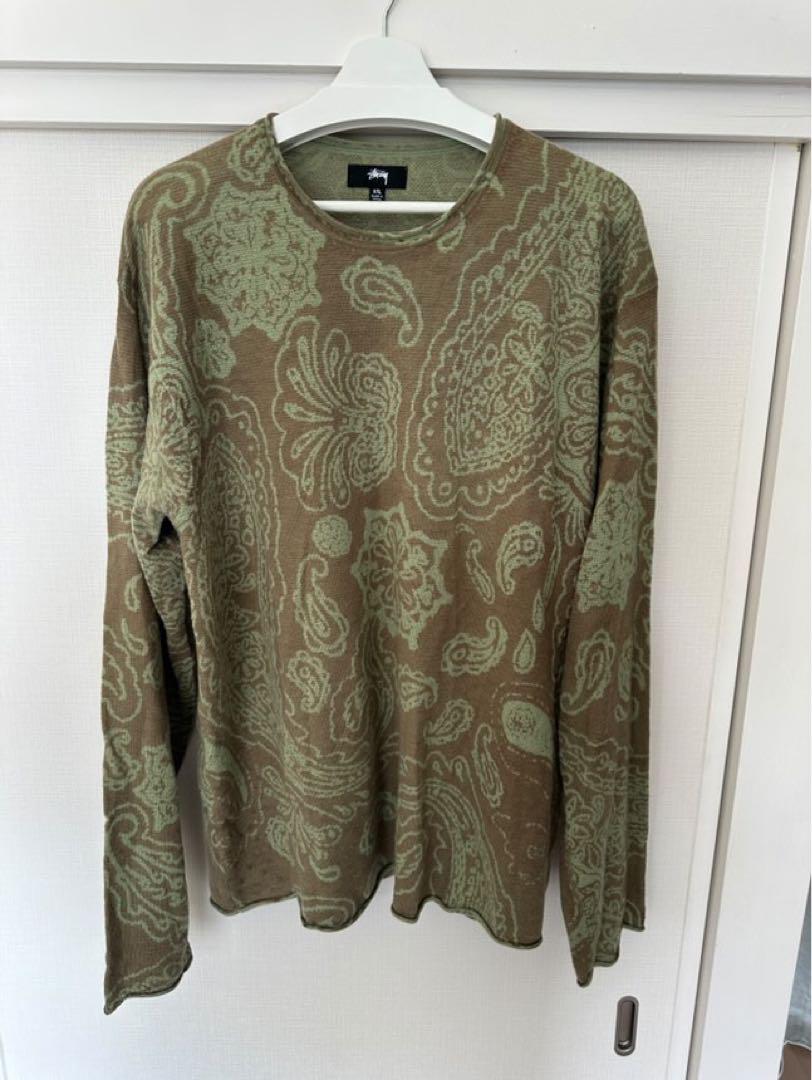 Stussy ペイズリー柄 ニットセーター XXL