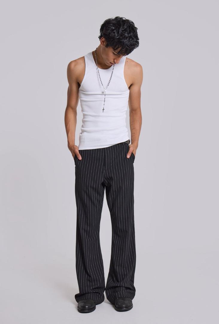 スーツ JADED LONDON Black Pinstripe Suit Pants