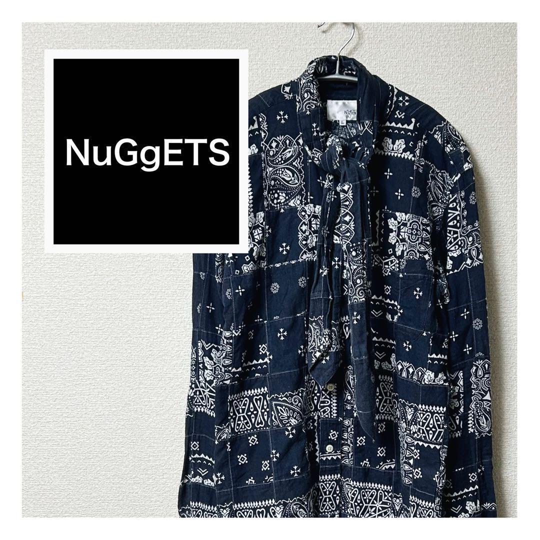 ☆NUGgETs☆ 総柄ボウタイシャツ　日本製 L ドメブラ ナゲッツ ☆NUGgETs☆ 総柄ボウタイシャツ 日本製 L ドメブラ ナゲッツ