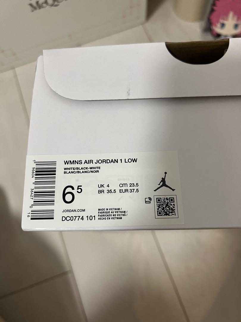 Nike Air Jordan 1 low 白/黒 スニーカー