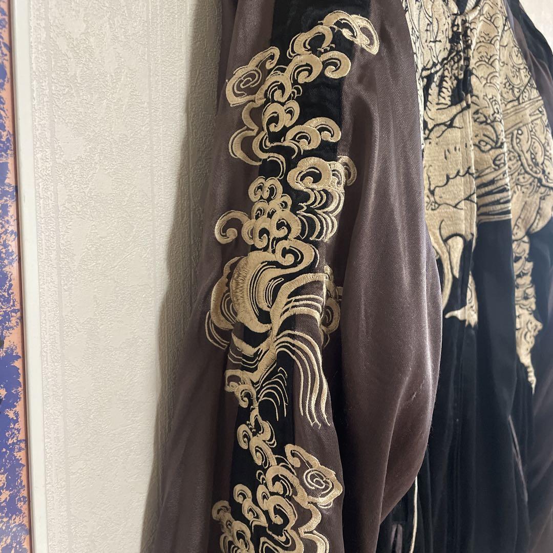 金色の龍刺繍 和柄リバーシブル