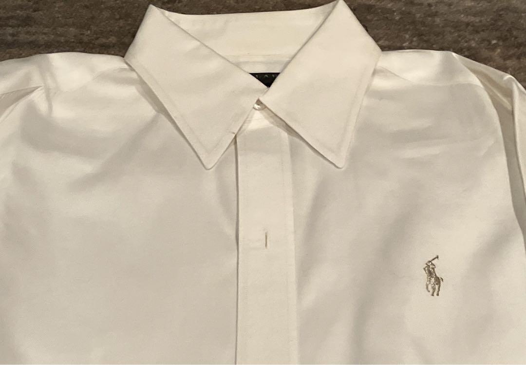 美品✨ラルフローレン✨希少シルバーポロマークが素敵なホワイトシャツ✨就活に最適！