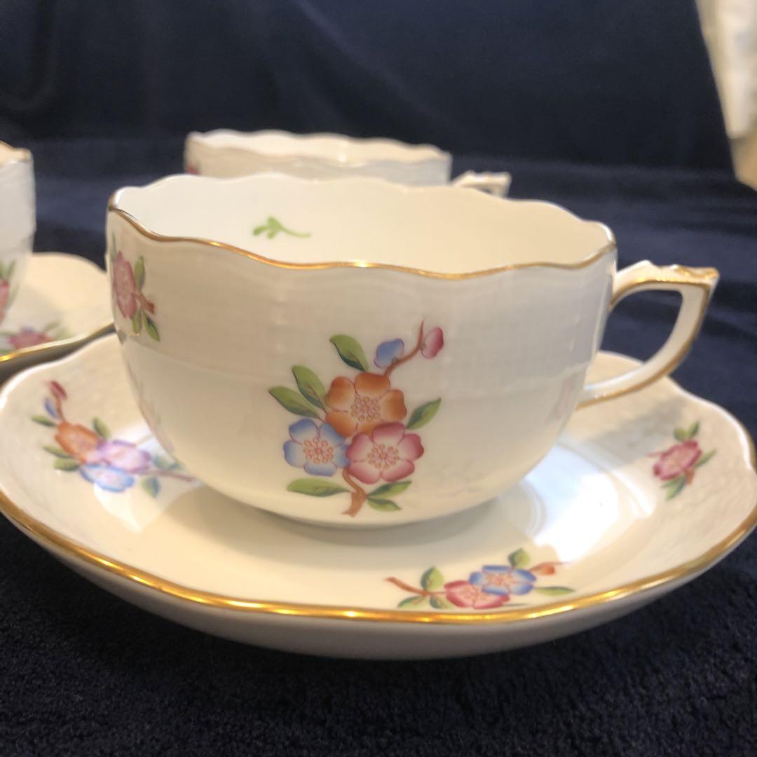 ヘレンド チャイニーズフラワーカップ&ソーサー3客美品 お花見特価セール開催 チャイニーズフラワーカップ&ソーサー3客美品 ヘレンド 食器