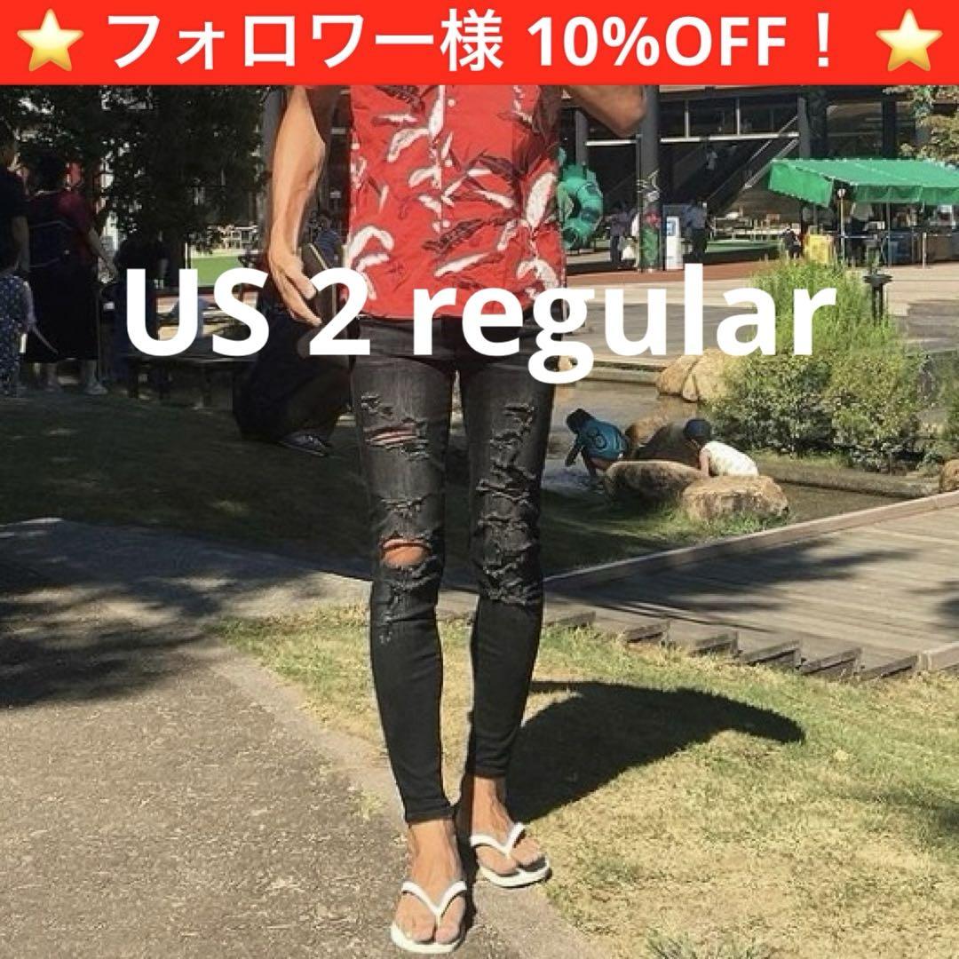 大人気⭐️アメリカンイーグル ダメージブラックジェギング スキニーデニム US2⭐️