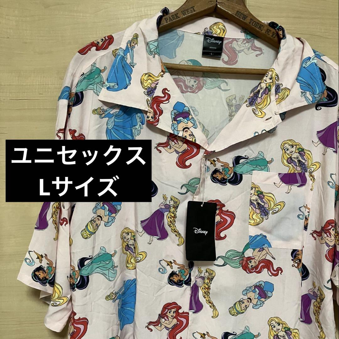 ディズニー　アロハシャツ Disney - ディズニープリンセス総柄シャツLサイズ未使用品DISNEY