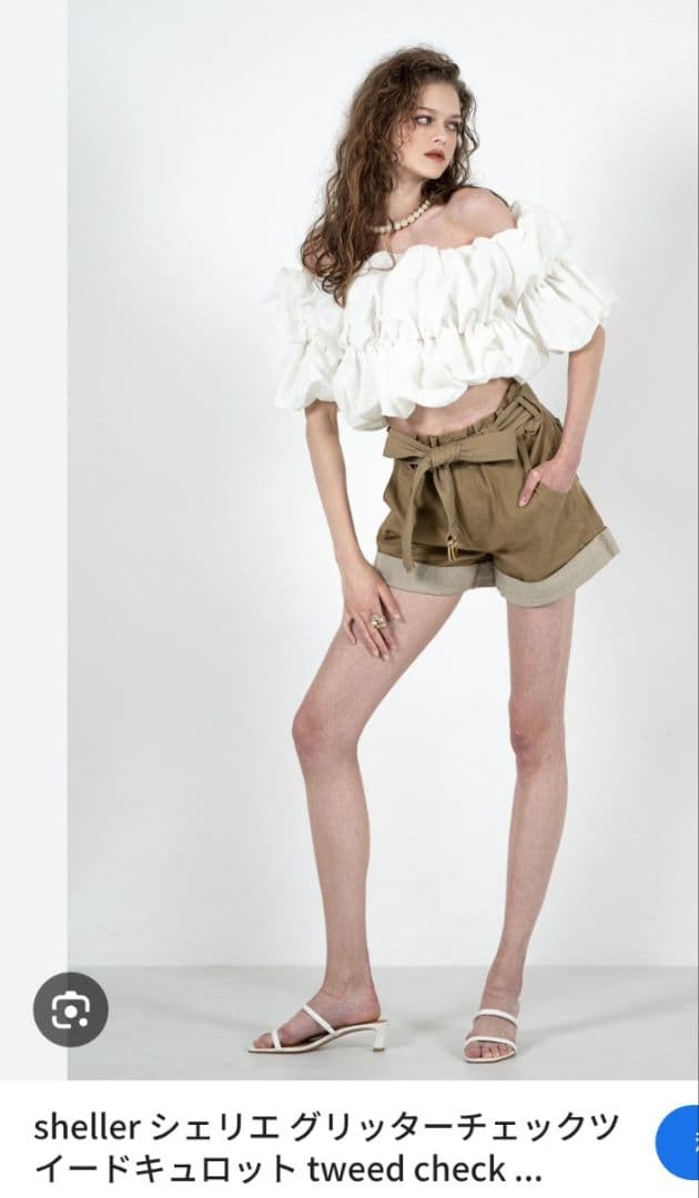 シェリエwaist mark denim like shortpans