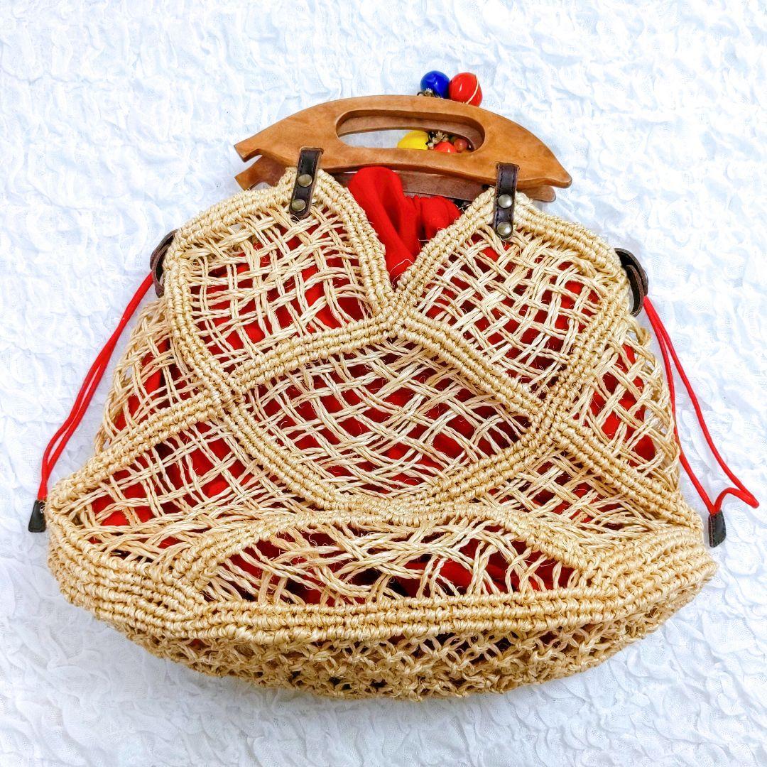 【美品】mixage　立体フルーツかごバッグ　ラフィア編み 美品】mixage 立体フルーツかごバッグ ラフィア編み - メルカリ