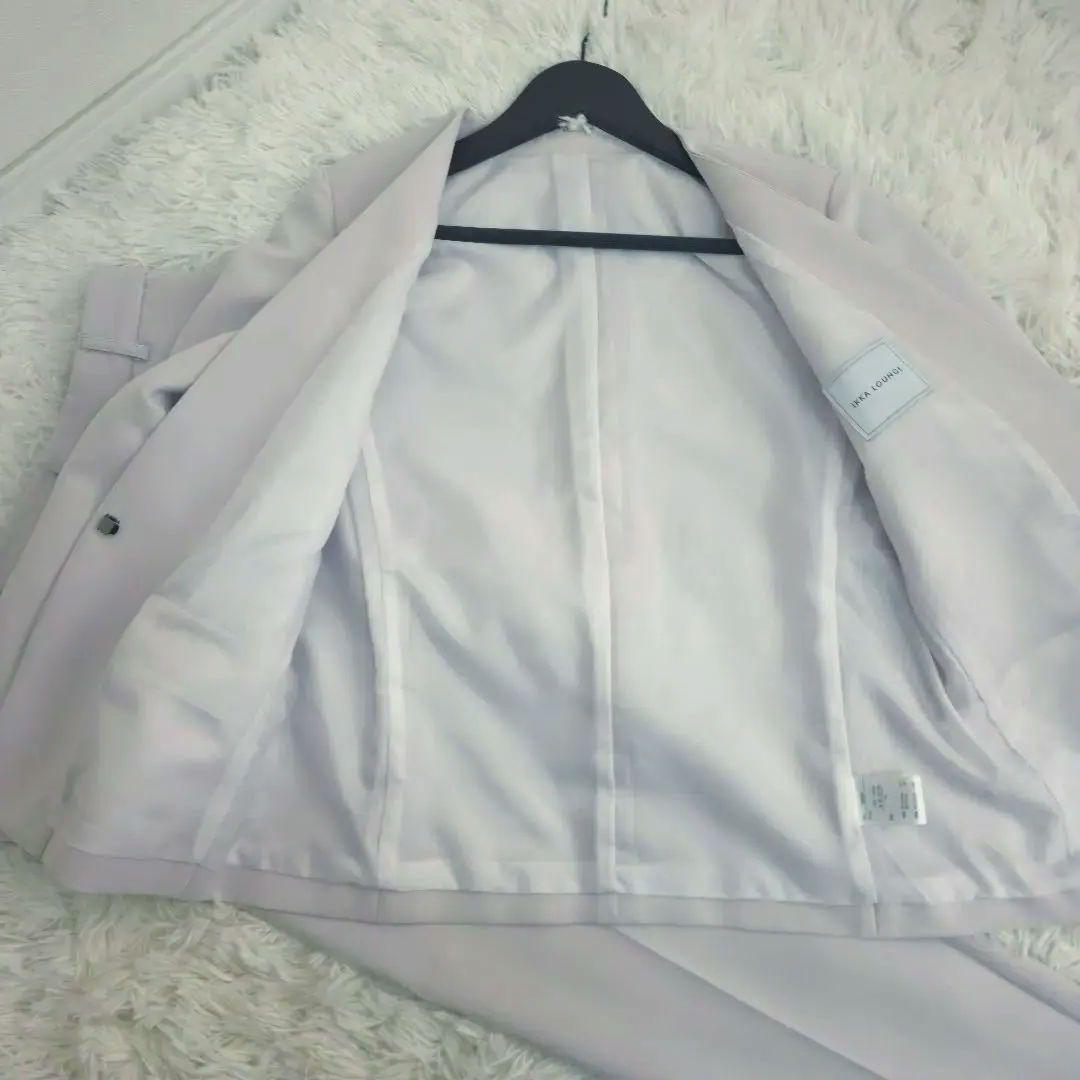 イッカラウンジ　ノーカラージャケット Vネック パンツ セットアップ　M