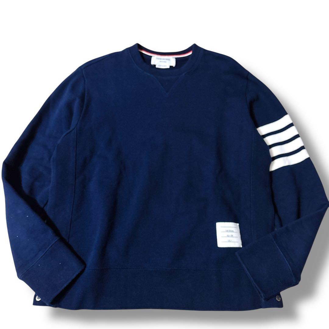 トムブラウン　4bar スウェットトレーナー　ネイビー　1 美品 THOM BROWNE 4BAR スウェット ネイビー サイズ4 日本製
