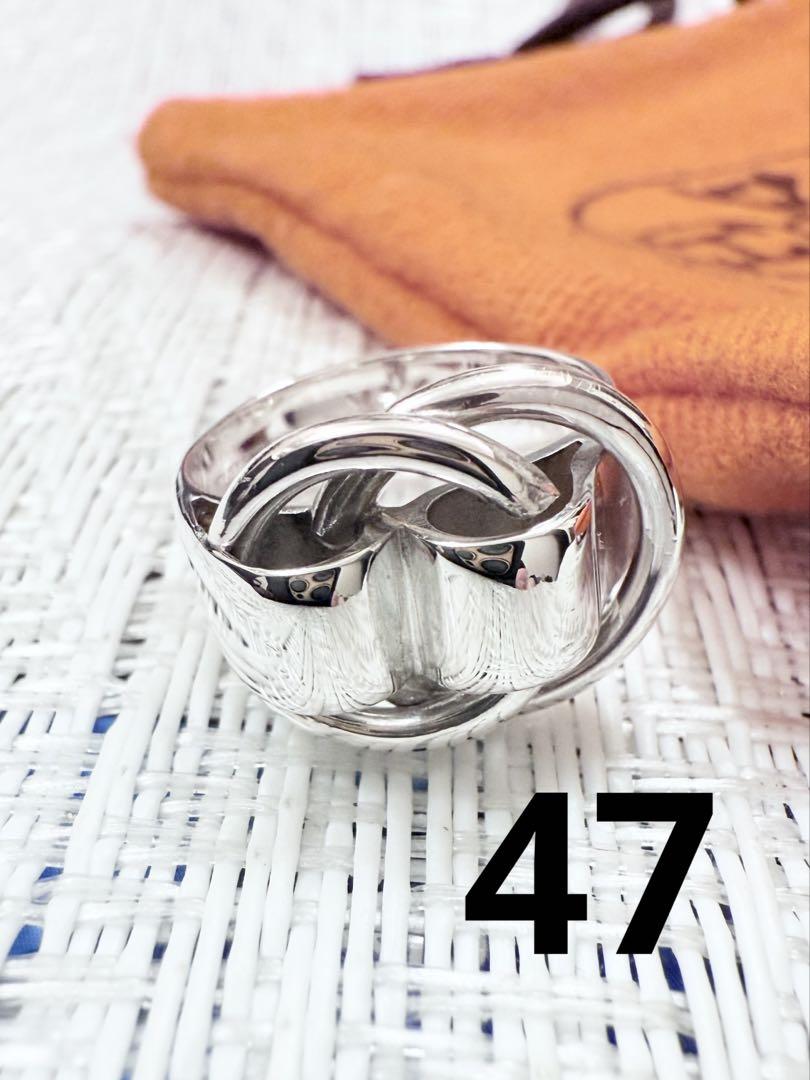 エルメス HERMES 925 シルバー　ドゥザノーリング 指輪 リング 47