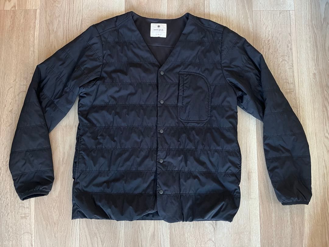 スノーピーク フレキシブルインサレカーディガン 秋冬 黒 LL snow peak