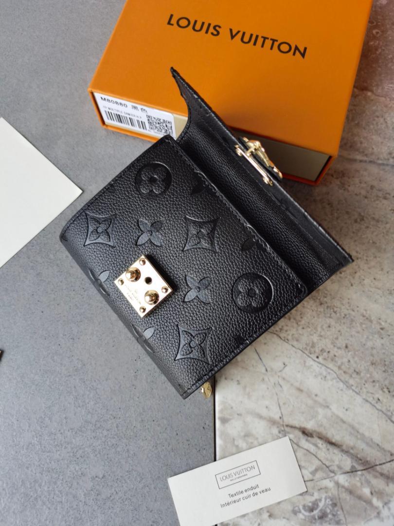 極美品　Louis Vuitton 三つ折り財布 極美品】LOUIS VUITTON ブラック 三つ折り財布 - メルカリ