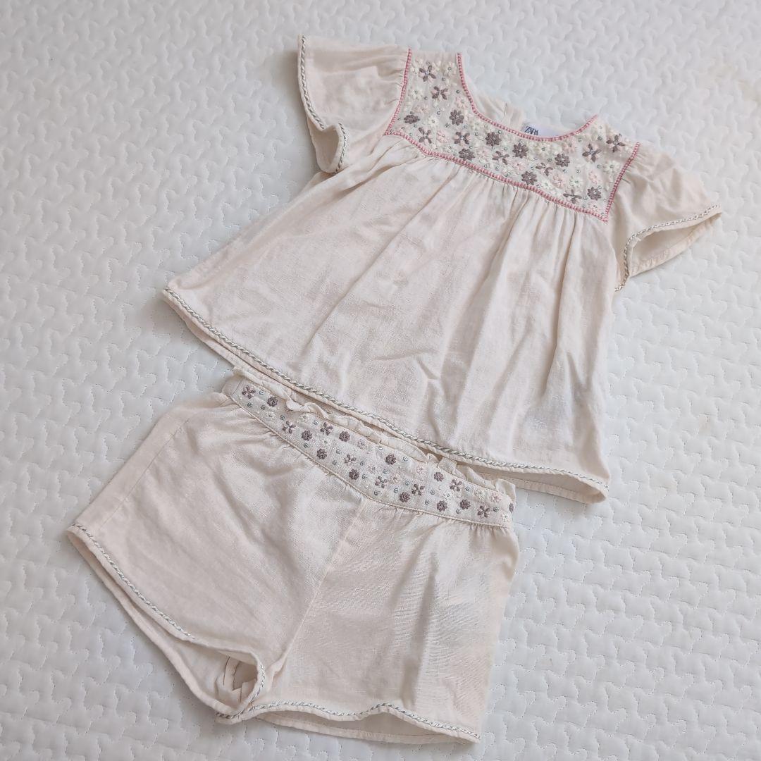 SOBRE 花柄刺繍 ツーピース　セットアップ ZARABABY 花柄刺繍セットアップ 2-3y98 - メルカリ