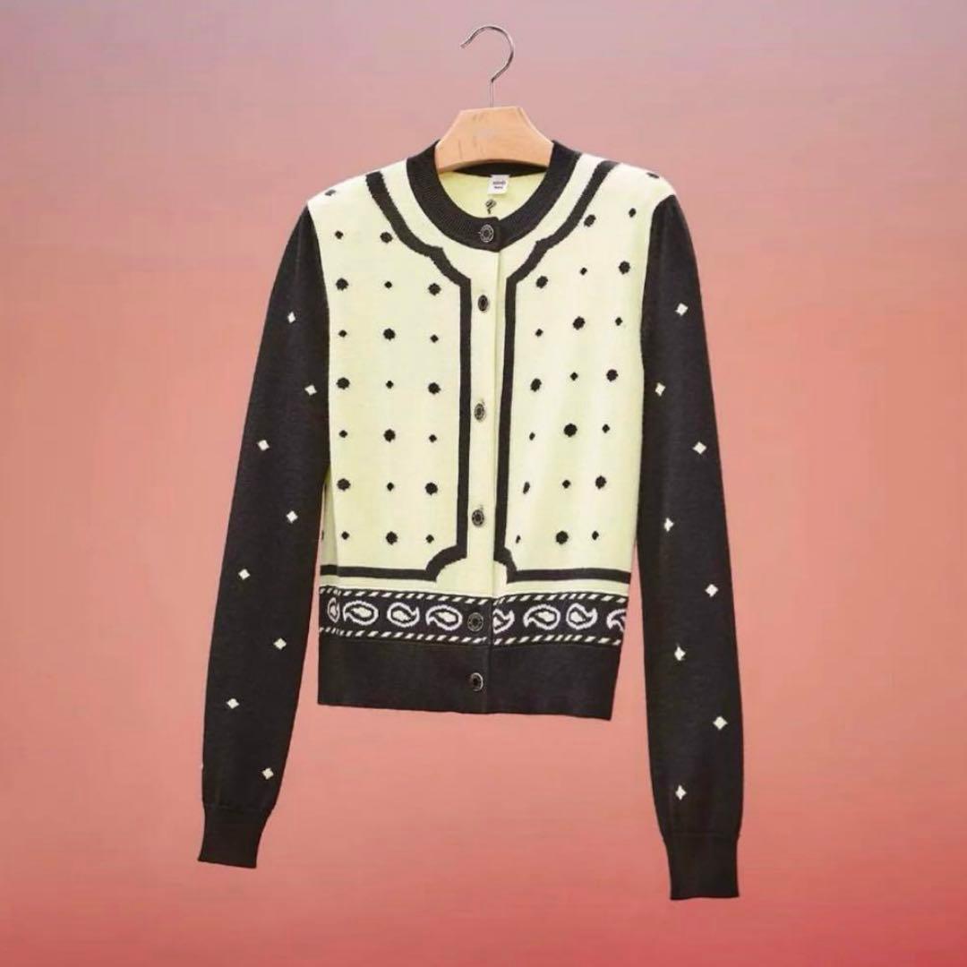 美品　エルメス　カーディガン　セリエボタン　36