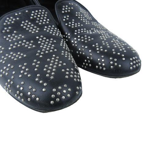 らくらくメ サンローラン レザー スリッポン シューズ NlFy4-m51689309788 SAINT LAURENT スタッズ ブラック