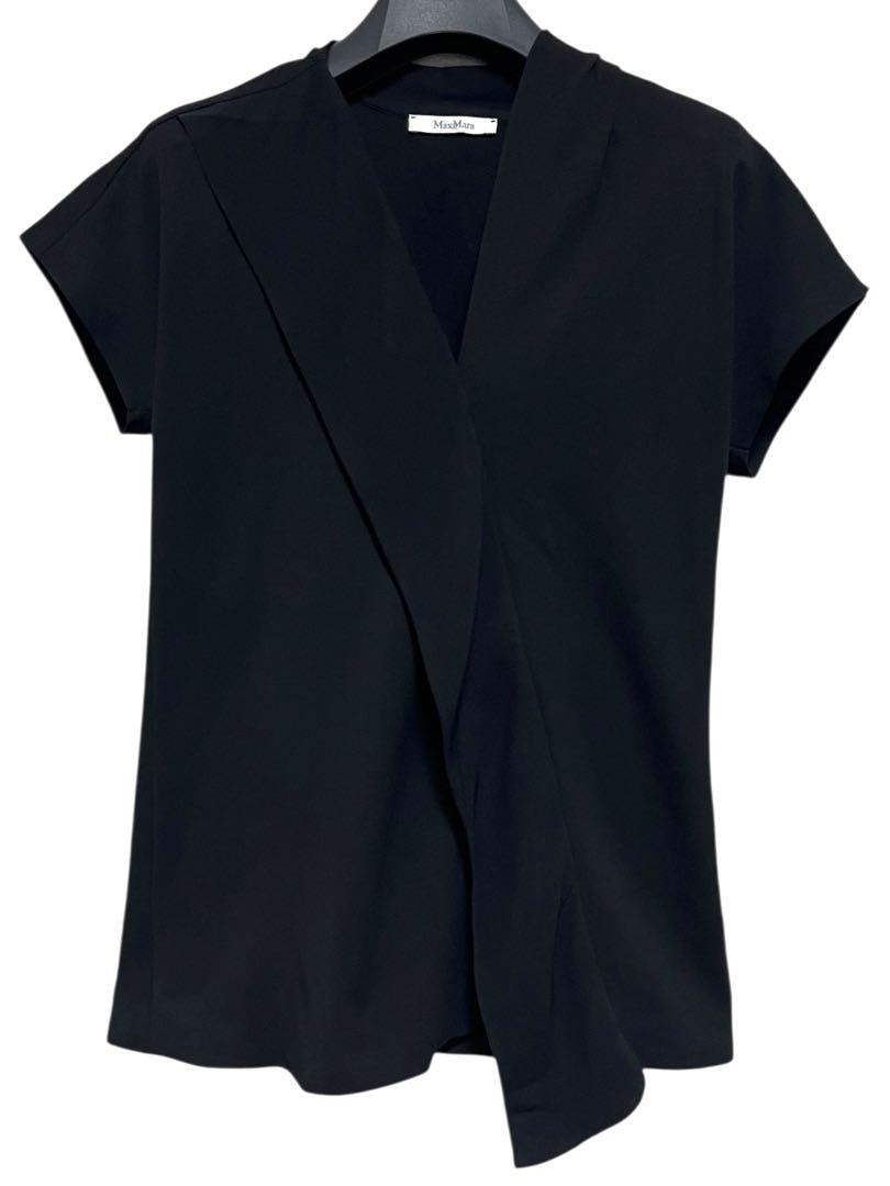 匿名発送　美品　Max Mara ストレッチスキッパーブラウス　ブラック　M