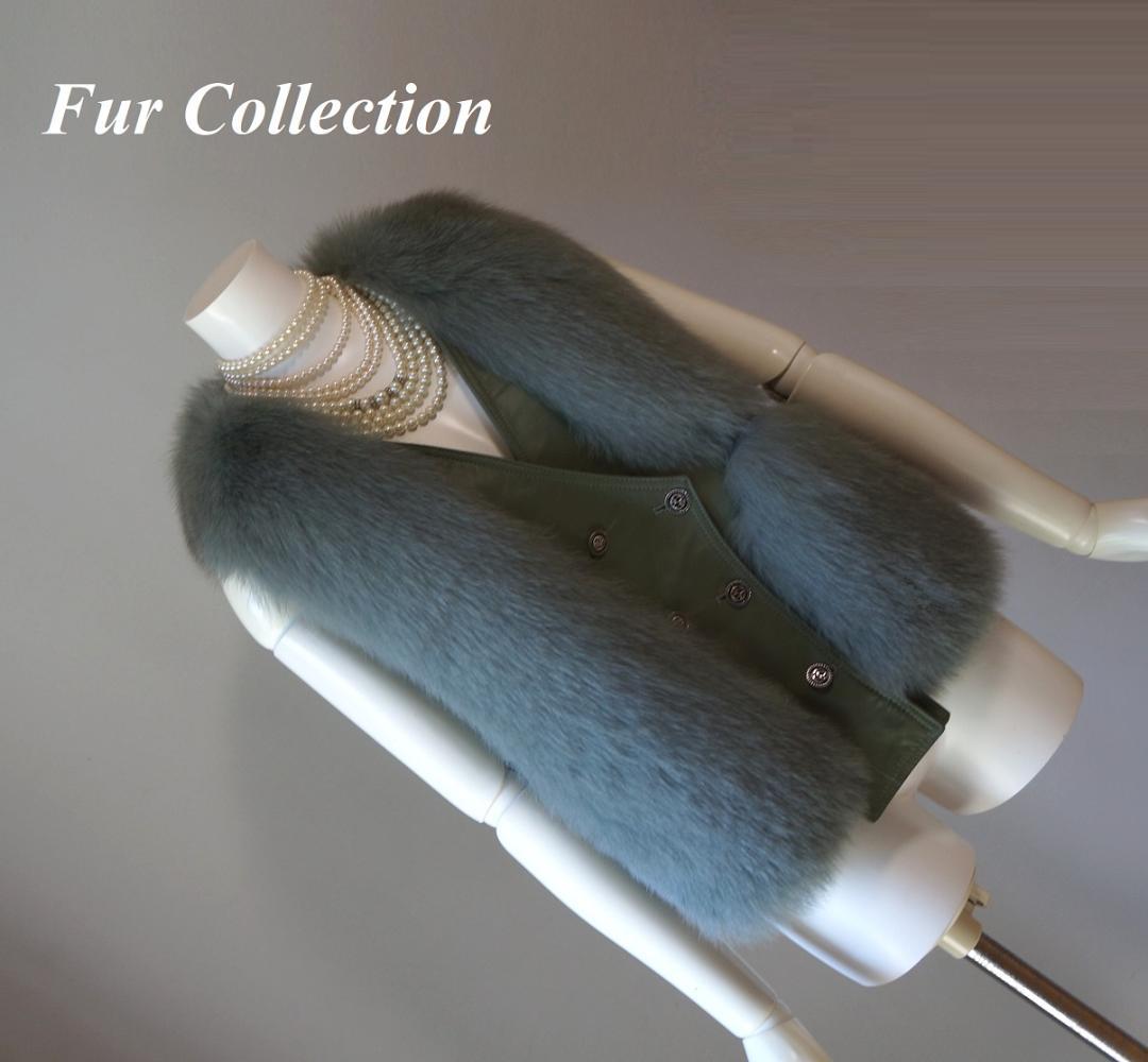 ふわふわ感が優しい☆フォックスファーベスト新品毛皮ベストジレ