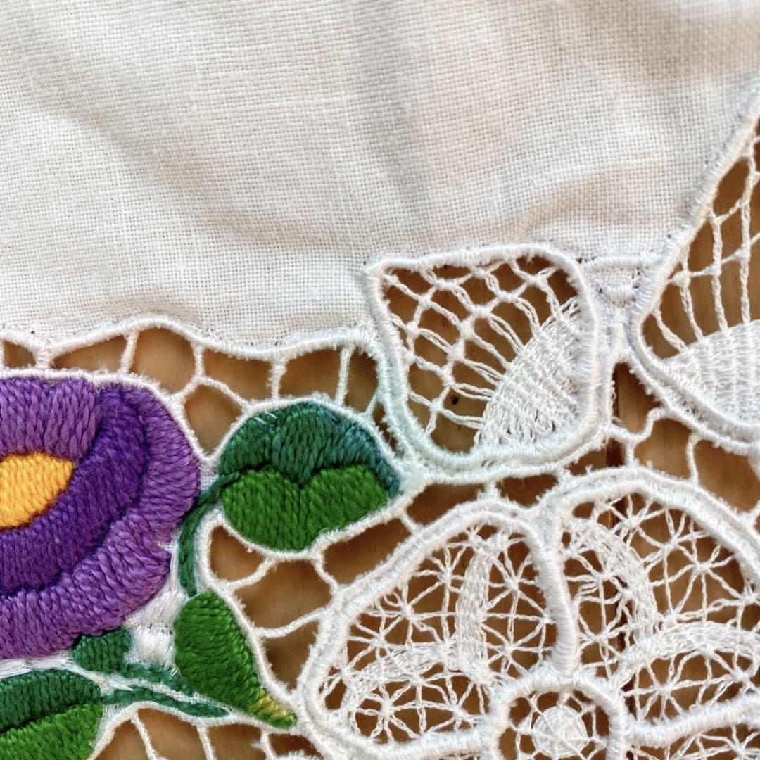 フォークダンス　衣装　エプロン　刺繍　手刺繍　ハンガリー　カロチャ　レース