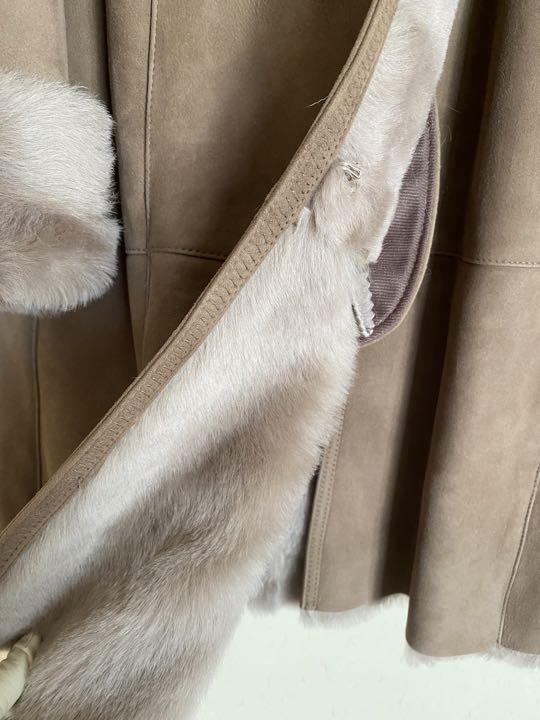 美品】羊毛ムートン ロングコート