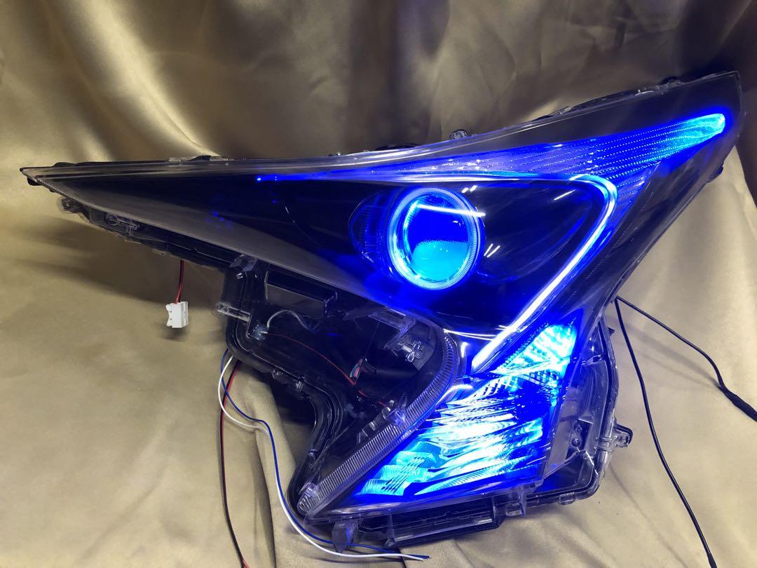 プリウス50 前期　3眼赤青紫　COBイカ　ポジ青⇔白　ウィポジ青　レクサスBL