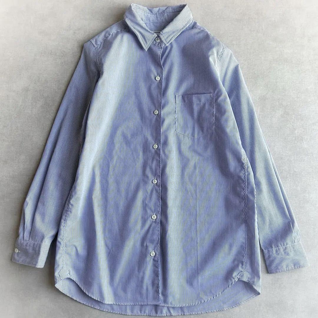 美品△Deuxieme Classe // ストライプ ワイヤーウォッシュシャツ 